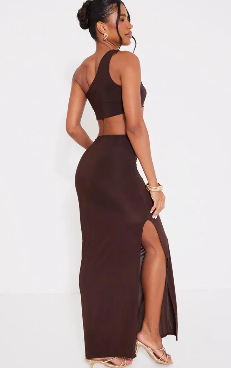 Slinky One Shoulder Cut Out Maxi Dress-PrettyLittleThing Clearance