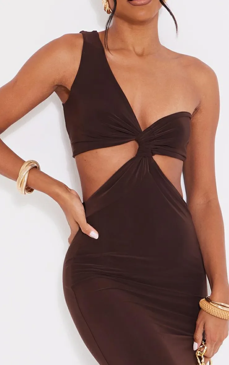 Slinky One Shoulder Cut Out Maxi Dress-PrettyLittleThing Clearance