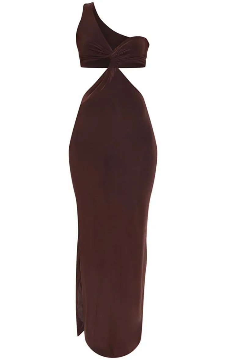 Slinky One Shoulder Cut Out Maxi Dress-PrettyLittleThing Clearance