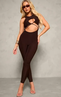 Slinky Twist Front Racer Neck Jumpsuit-PrettyLittleThing Best