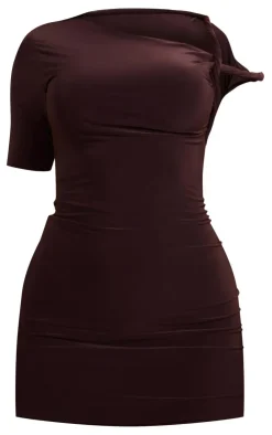Slinky Twist Shoulder Bodycon Dress-PrettyLittleThing Hot