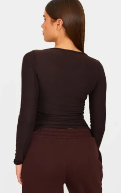 PrettyLittleThing Thanksgiving Outfits*Soft Touch Boatneck Long Sleeve Top