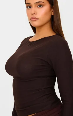 PrettyLittleThing Thanksgiving Outfits*Soft Touch Boatneck Long Sleeve Top