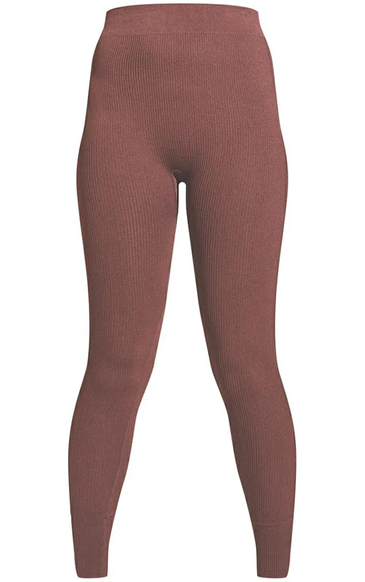 Best PrettyLittleThing Structured Snatched Rib Leggings Chocolate
