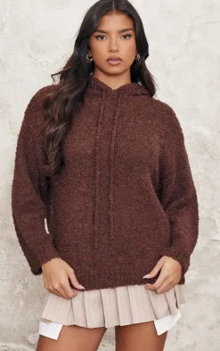 PrettyLittleThing Sweaters*Textured Bobble Knit Hoodie
