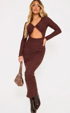 Textured Cut Out Maxi Dress-PrettyLittleThing Discount