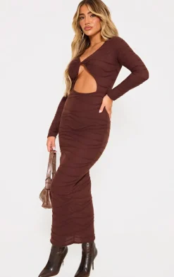 Textured Cut Out Maxi Dress-PrettyLittleThing Discount