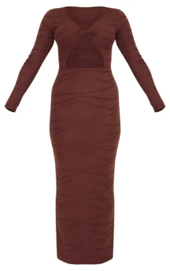 Textured Cut Out Maxi Dress-PrettyLittleThing Discount