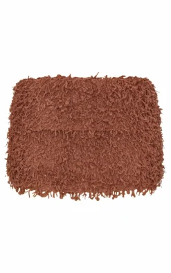 Outlet PrettyLittleThing Textured Fold Over Micro Mini Skirt Chocolate