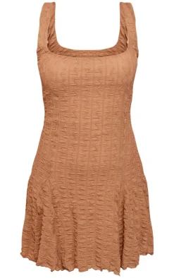 Textured Pleated Strappy Shift Dress-PrettyLittleThing Clearance