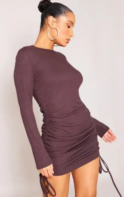 Thick Rib Ruched Side Bodycon Dress-PrettyLittleThing Best