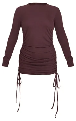 Thick Rib Ruched Side Bodycon Dress-PrettyLittleThing Best
