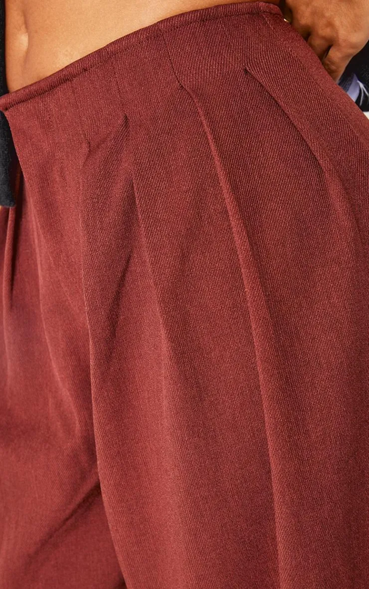 PrettyLittleThing Thanksgiving Outfits*Thin Waistband Pintuck Detail Tailored Woven Pants