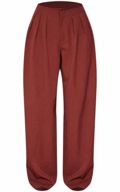 PrettyLittleThing Thanksgiving Outfits*Thin Waistband Pintuck Detail Tailored Woven Pants