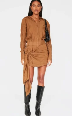 Tie Detail Shirt Dress-PrettyLittleThing Best