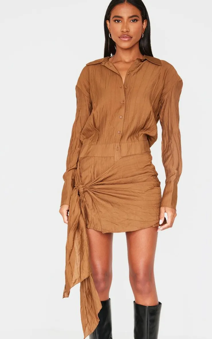 Tie Detail Shirt Dress-PrettyLittleThing Best