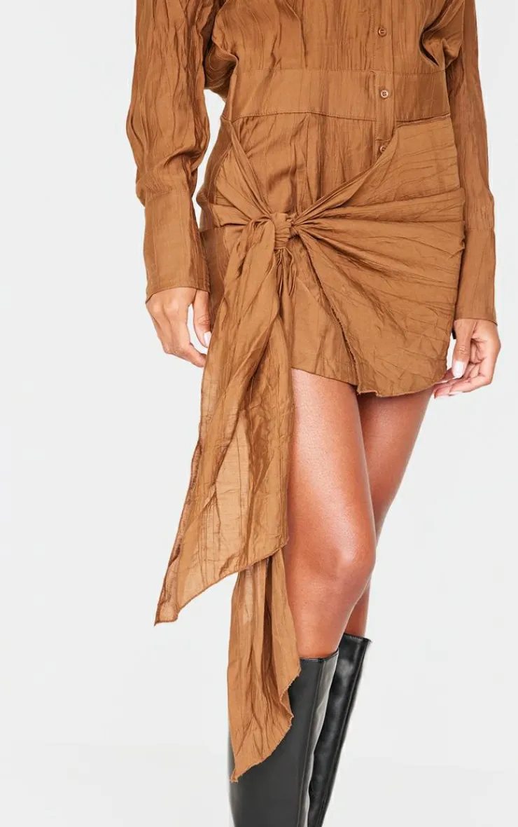 Tie Detail Shirt Dress-PrettyLittleThing Best