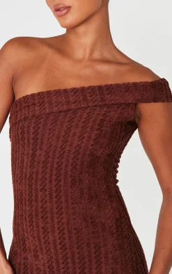 Chocolate Towel One Shoulder Maxi Dress-PrettyLittleThing Clearance