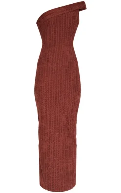 Chocolate Towel One Shoulder Maxi Dress-PrettyLittleThing Clearance