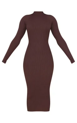 Turtle Neck Knitted Bodycon Maxi Dress-PrettyLittleThing Sale