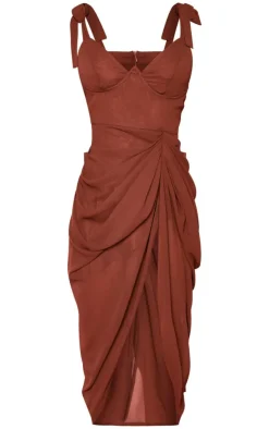 Underwire Detail Draped Midi Dress-PrettyLittleThing Sale