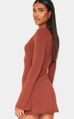 Wide Rib Flared Sleeve Shift Dress-PrettyLittleThing Clearance