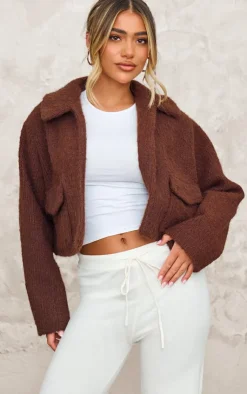 PrettyLittleThing Wool Coats*Wool Look Pocket Detail Jacket