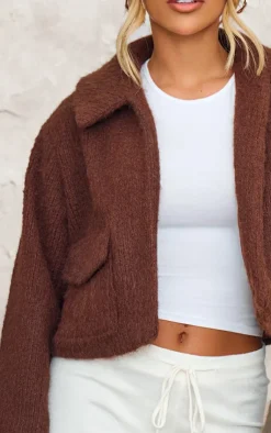 PrettyLittleThing Wool Coats*Wool Look Pocket Detail Jacket