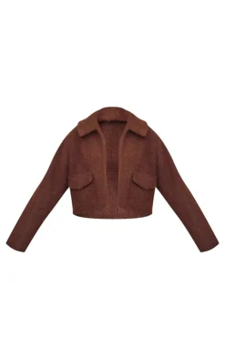 PrettyLittleThing Wool Coats*Wool Look Pocket Detail Jacket
