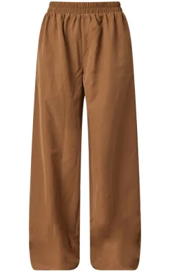 Best PrettyLittleThing Woven Oversized Wide Leg Pants Chocolate
