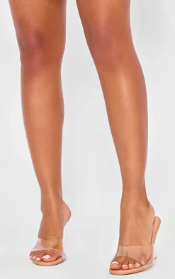 PrettyLittleThing Wide Fit Heels*Wide Fit PU Round Toe High Heeled Mules