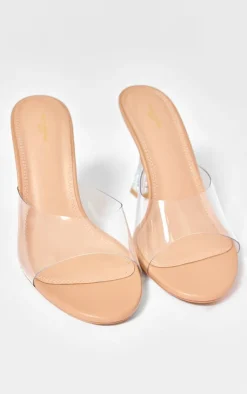 PrettyLittleThing Wide Fit Heels*Wide Fit PU Round Toe High Heeled Mules