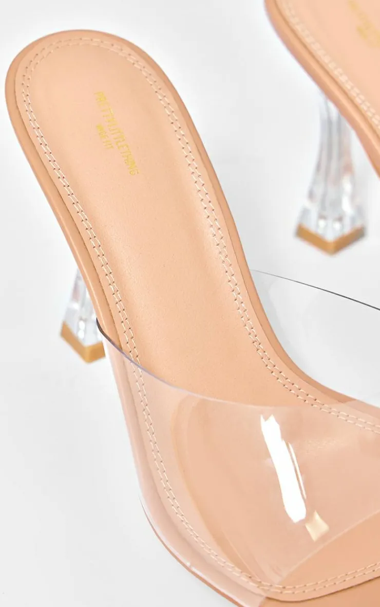 PrettyLittleThing Wide Fit Heels*Wide Fit PU Round Toe High Heeled Mules