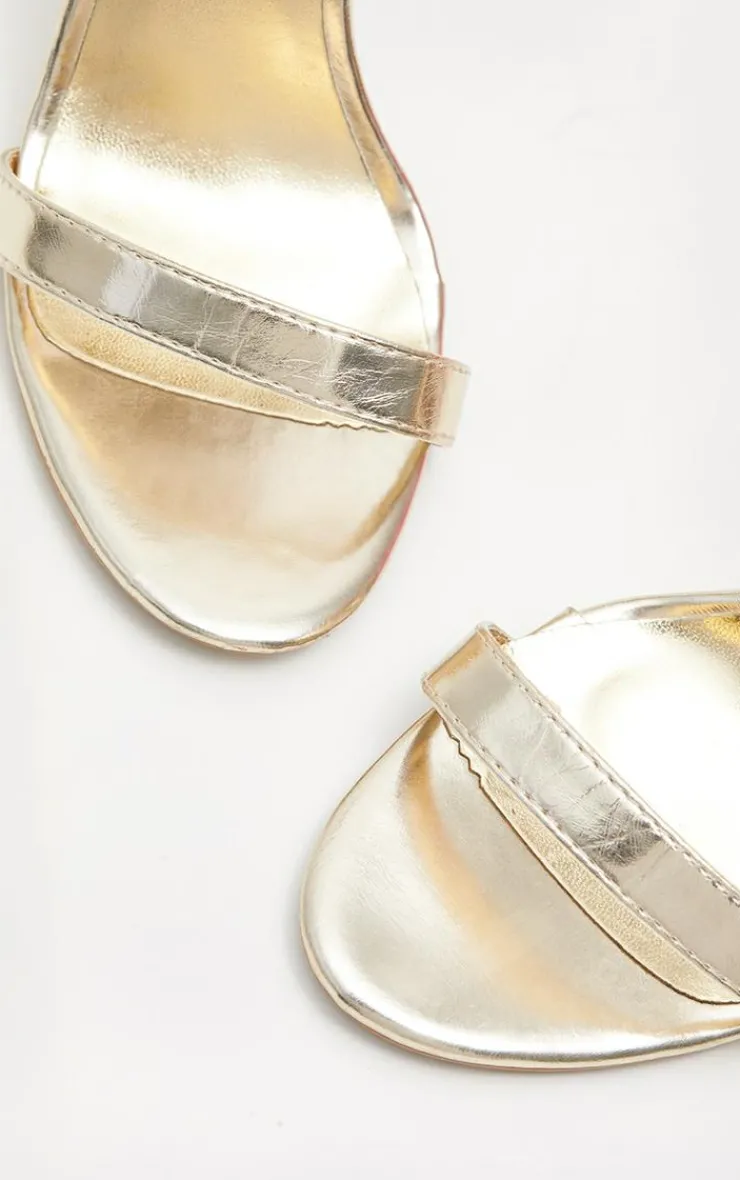 PrettyLittleThing High Heels*Clover Metallic Heeled Strappy Sandal