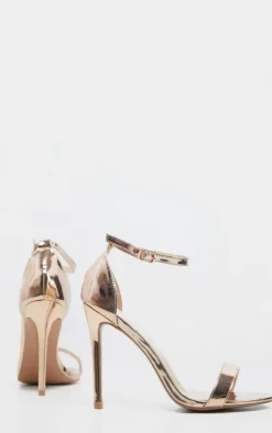 PrettyLittleThing Statement Heels*Clover Metallic Strap Heeled Sandal