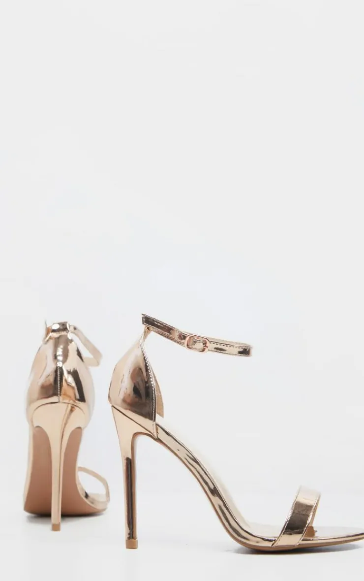 PrettyLittleThing Statement Heels*Clover Metallic Strap Heeled Sandal