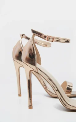PrettyLittleThing Statement Heels*Clover Metallic Strap Heeled Sandal
