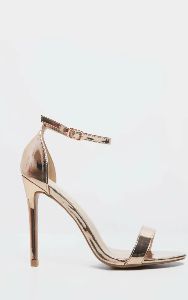 PrettyLittleThing Statement Heels*Clover Metallic Strap Heeled Sandal