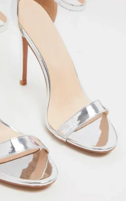 PrettyLittleThing High Heels*Clover Metallic Strap Heeled Sandals