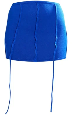 Outlet PrettyLittleThing Binding Detail Knitted Mini Skirt Cobalt