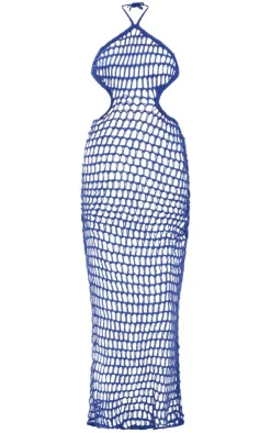 Crochet Open Knit Halterneck Maxi Dress-PrettyLittleThing Sale