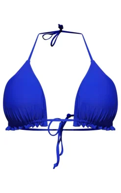 Cobalt Frill Edge Padded Bikini Top