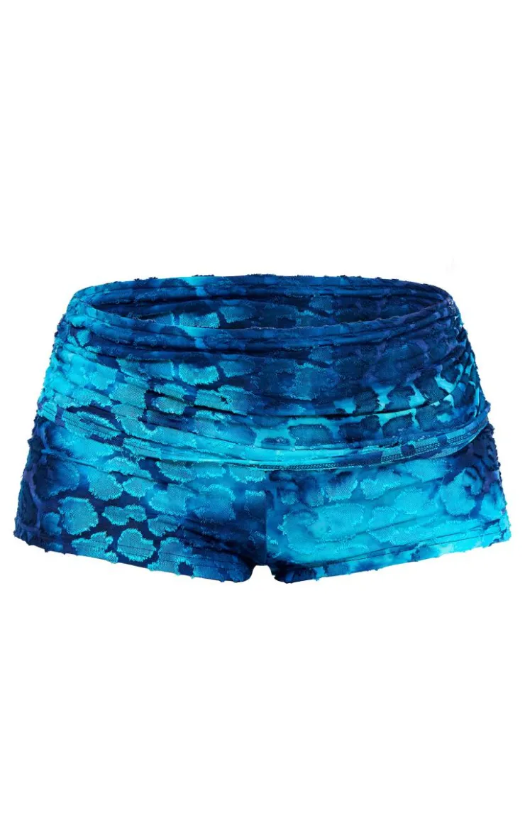 Leopard Fold Over Detail Devore Hot Pants-PrettyLittleThing Outlet