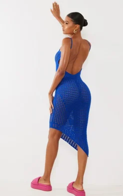 Open Knit Frill Detail Midi Dress-PrettyLittleThing Hot
