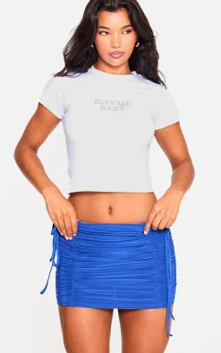 Slinky Double Ruched Mini Skirt-PrettyLittleThing Discount