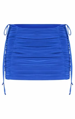 Slinky Double Ruched Mini Skirt-PrettyLittleThing Discount
