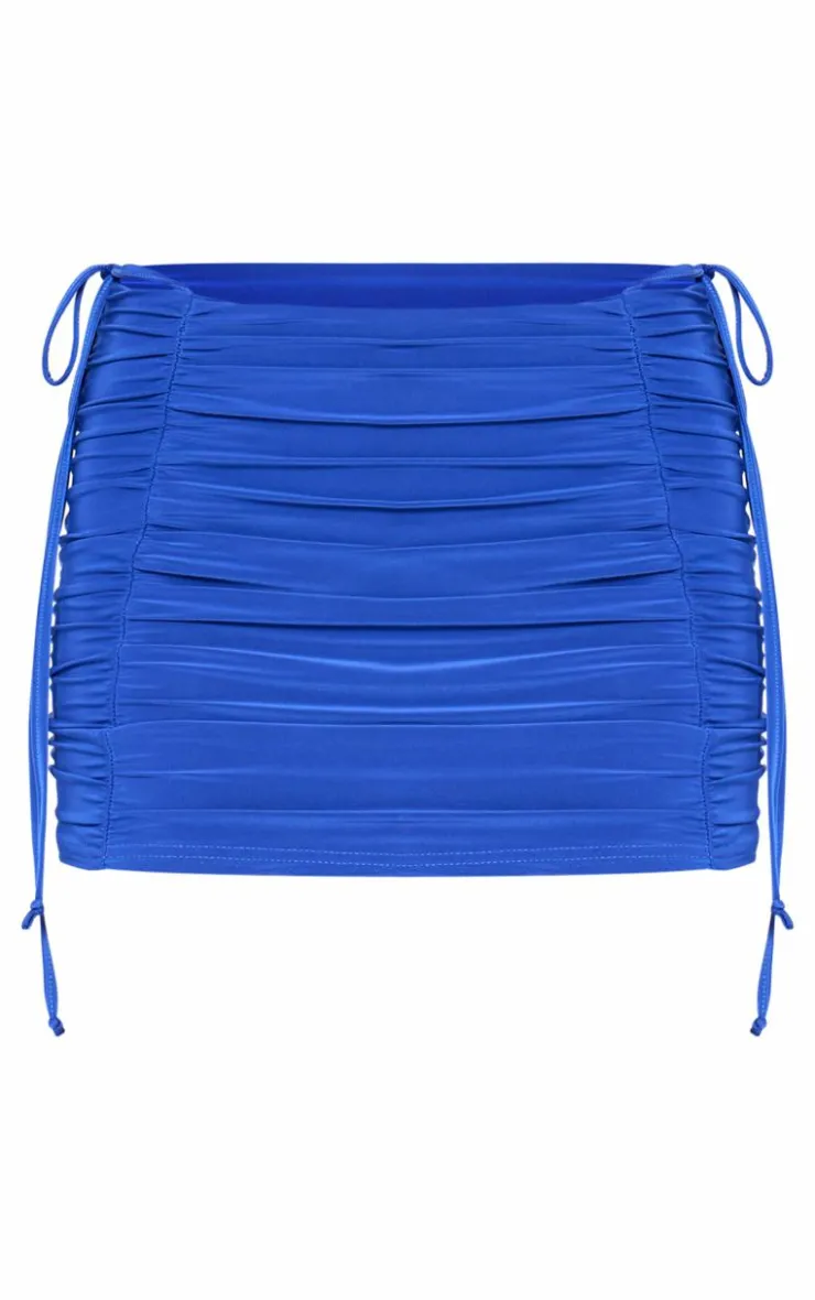 Slinky Double Ruched Mini Skirt-PrettyLittleThing Discount