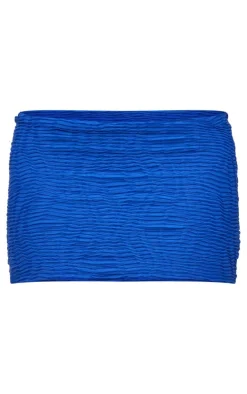 Cobalt Textured Low Rise Mini Beach Skirt