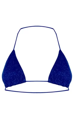 Cobalt Triangle Glitter Bikini Top