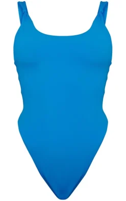 Cobalt Twist Detail High Leg Swimsuit
